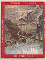 A Figure Crouched by the Waterside, from the Jigsaw Puzzle Pictures series (T76) issued by Turkish Trophies Cigarettes, Turkish Trophies Cigarettes American, Commercial color lithograph