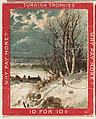 A Snowy Landscape with Distant Buildings, from the Jigsaw Puzzle Pictures series (T76) issued by Turkish Trophies Cigarettes, Turkish Trophies Cigarettes American, Commercial color lithograph