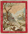 Snowy Landscape with Distant Mountains, from the Jigsaw Puzzle Pictures series (T76) issued by Turkish Trophies Cigarettes, Turkish Trophies Cigarettes American, Commercial color lithograph