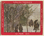 Figures Walking and a Horse-Drawn Sleigh in the Snow, from the Jigsaw Puzzle Pictures series (T76) issued by Turkish Trophies Cigarettes, Turkish Trophies Cigarettes  American, Commercial color lithograph