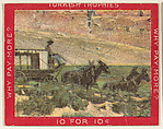 Horses Pulling a Carriage Through a Field, from the Jigsaw Puzzle Pictures series (T76) issued by Turkish Trophies Cigarettes, Turkish Trophies Cigarettes American, Commercial color lithograph