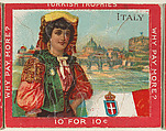 Italy, from the Jigsaw Puzzle Pictures series (T76) issued by Turkish Trophies Cigarettes, Turkish Trophies Cigarettes American, Commercial color lithograph