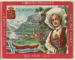 Norway, from the Jigsaw Puzzle Pictures series (T76) issued by Turkish Trophies Cigarettes, Turkish Trophies Cigarettes  American, Commercial color lithograph
