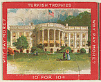 The White House, Washington D.C., from the Jigsaw Puzzle Pictures series (T76) issued by Turkish Trophies Cigarettes, Turkish Trophies Cigarettes American, Commercial color lithograph