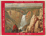 Yellowstone Falls, from the Jigsaw Puzzle Pictures series (T76) issued by Turkish Trophies Cigarettes, Turkish Trophies Cigarettes American, Commercial color lithograph