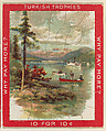 The Narrows, Lake George, from the Jigsaw Puzzle Pictures series (T76) issued by Turkish Trophies Cigarettes, Turkish Trophies Cigarettes  American, Commercial color lithograph
