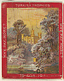 View of a Distant Castle, from the Jigsaw Puzzle Pictures series (T76) issued by Turkish Trophies Cigarettes, Turkish Trophies Cigarettes  American, Commercial color lithograph