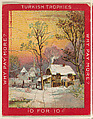 House within a Snowy Landscape, from the Jigsaw Puzzle Pictures series (T76) issued by Turkish Trophies Cigarettes, Turkish Trophies Cigarettes  American, Commercial color lithograph
