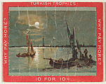 A Moonlit Seascape, from the Jigsaw Puzzle Pictures series (T76) issued by Turkish Trophies Cigarettes, Turkish Trophies Cigarettes American, Commercial color lithograph