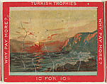 A Seascape at Sunset, from the Jigsaw Puzzle Pictures series (T76) issued by Turkish Trophies Cigarettes, Turkish Trophies Cigarettes American, Commercial color lithograph