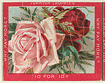 Pink and Red Roses, from the Jigsaw Puzzle Pictures series (T76) issued by Turkish Trophies Cigarettes, Turkish Trophies Cigarettes  American, Commercial color lithograph