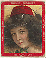 Woman With Black Hear Wearing a Fez, from the Jigsaw Puzzle Pictures series (T76) issued by Turkish Trophies Cigarettes, Turkish Trophies Cigarettes  American, Commercial color lithograph
