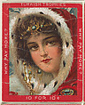A Woman in a Red Hood with Ermine Border, from the Jigsaw Puzzle Pictures series (T76) issued by Turkish Trophies Cigarettes, Turkish Trophies Cigarettes  American, Commercial color lithograph