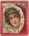 A Woman in a Red Hood with Ermine Border, from the Jigsaw Puzzle Pictures series (T76) issued by Turkish Trophies Cigarettes, Turkish Trophies Cigarettes  American, Commercial color lithograph