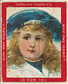 A Young Blonde Girl Wearing a Blue Hat, from the Jigsaw Puzzle Pictures series (T76) issued by Turkish Trophies Cigarettes, Turkish Trophies Cigarettes  American, Commercial color lithograph