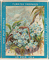 A Basket of Blue Flowers, from the Jigsaw Puzzle Pictures series (T76) issued by Turkish Trophies Cigarettes, Turkish Trophies Cigarettes American, Commercial color lithograph