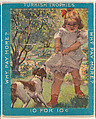 A Young Girl Pulling Away as a Dog Bites Her Skirt, from the Jigsaw Puzzle Pictures series (T76) issued by Turkish Trophies Cigarettes, Turkish Trophies Cigarettes American, Commercial color lithograph