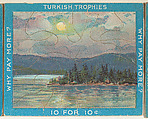 A Seascape with Trees and a Sunset, from the Jigsaw Puzzle Pictures series (T76) issued by Turkish Trophies Cigarettes, Turkish Trophies Cigarettes  American, Commercial color lithograph