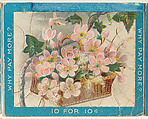 A Basket of Pink Flowers, from the Jigsaw Puzzle Pictures series (T76) issued by Turkish Trophies Cigarettes, Turkish Trophies Cigarettes  American, Commercial color lithograph