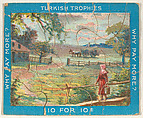 A Woman Looking Towards a House with a Harvest in the Distance, from the Jigsaw Puzzle Pictures series (T76) issued by Turkish Trophies Cigarettes, Turkish Trophies Cigarettes  American, Commercial color lithograph