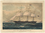 Clipper Ship "Nightingale" getting under weigh off the Battery, New York, James E. Buttersworth American, born England, Hand-colored lithograph