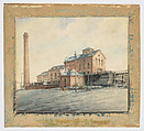Perspective View from a series of Mines and Factories, Th (Thomas?) Defoiss  French, Graphite, pen and ink, watercolor