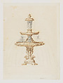 Design for a Fountain, Jean-Baptiste Louis Plantar  French, Graphite, pen and ink, watercolor