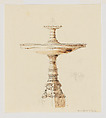 Design for a Fountain, Jean-Baptiste Louis Plantar  French, Graphite, pen and ink, watercolor