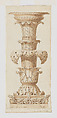 Design for a Torchère for the Pantheon, Jean-Baptiste Louis Plantar  French, Graphite, pen and ink, watercolor