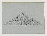 Design for a Pediment with the Coq d’Or in a Wreath, Jean-Baptiste Louis Plantar  French, Graphite, pen and ink, watercolor