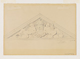 Design for a Pediment dedicated to Labor (Travail), Jean-Baptiste Louis Plantar  French, Graphite, pen and ink, watercolor
