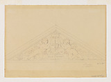 Design for a Pediment inscribed Ville de Paris, Jean-Baptiste Louis Plantar  French, Graphite, pen and ink, watercolor