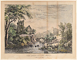 The Ruins of the Abbey, Frances Flora Bond Palmer American, born England, Hand-colored lithograph
