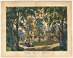 A Home in the Country, Frances Flora Bond Palmer American, born England, Hand-colored lithograph