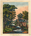 Mill River Scenery, Frances Flora Bond Palmer American, born England, Hand-colored lithograph