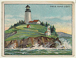Owls Head Light, from the "Lighthouse Series" (T77), issued with Hassan Cigarettes by the American Tobacco Company, American Tobacco Company, Commercial color lithograph