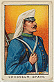 Chasseur, Spain, from the Military series (T79) issued by the American Tobacco Company, American Tobacco Company, Commercial color lithograph