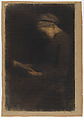 Young woman reading in profile, Albert-Charles Lebourg  French, Charcoal