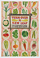 Turn Over a New Leaf - Eat Vegetables Daily to Enjoy Good Health, James Fitton  British, Lithograph