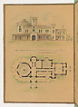 A. J. Davis, Scrapbook XVII, Alexander Jackson Davis (American, New York 1803–1892 West Orange, New Jersey), Bound pages mounted with drawings and prints