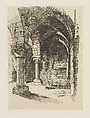 The Crypt, Mont St. Michel, Brittany, France, Eliza Pratt Greatorex  American, Etching with plate tone on chine collé
