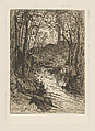 Cerway La Ville, France, Eliza Pratt Greatorex  American, Etching with plate tone, on chine collé