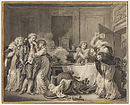 The Angry Wife, Jean-Baptiste Greuze (French, Tournus 1725–1805 Paris), Brush and black and gray wash, heightened with white, over traces of graphite