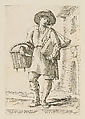 Cheese Vendor, from Di Bologna l'Arti per via D'An.ibal' Ca.rac, plate 3, Giuseppe Maria Mitelli  Italian, Etching; first state of three (Bertarelli)