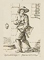 Mason, from Di Bologna l'Arti per via D'An.ibal' Ca.rac, plate 10, Giuseppe Maria Mitelli  Italian, Etching; first state of three (Bertarelli)
