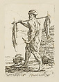 Butcher with Two Cats, from Di Bologna l'Arti per via D'An.ibal' Ca.rac, plate 16, Giuseppe Maria Mitelli  Italian, Etching; first state of three (Bertarelli)