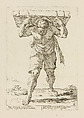 Porter, from Di Bologna l'Arti per via D'An.ibal' Ca.rac, plate 18, Giuseppe Maria Mitelli  Italian, Etching; first state of three (Bertarelli)