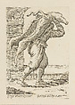 Man Carrying a Butchered Pig, from Di Bologna l'Arti per via D'An.ibal' Ca.rac, plate 21, Giuseppe Maria Mitelli  Italian, Etching; first state of three (Bertarelli)