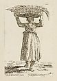 Vegetable Vendor, from Di Bologna l'Arti per via D'An.ibal' Ca.rac, plate 24, Giuseppe Maria Mitelli  Italian, Etching; first state of three (Bertarelli)