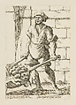 Onion Seller, from Di Bologna l'Arti per via D'An.ibal' Ca.rac, plate 28, Giuseppe Maria Mitelli  Italian, Etching; first state of three (Bertarelli)